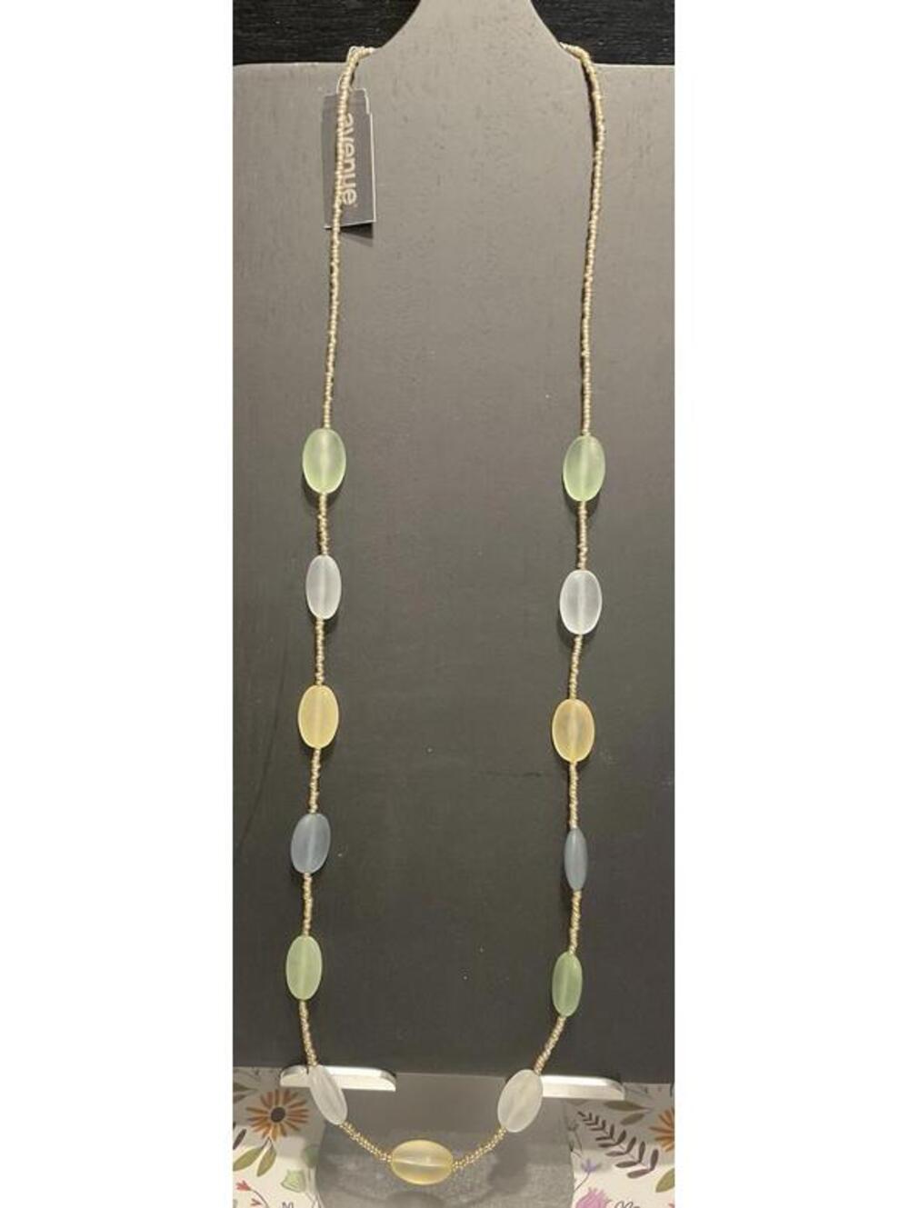 Avenue Gold Tone Beaded Necklace NWT # 1074
